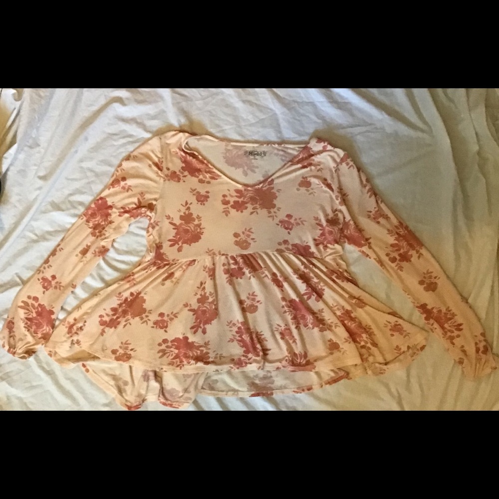 Long Sleeved Peach Colored Top